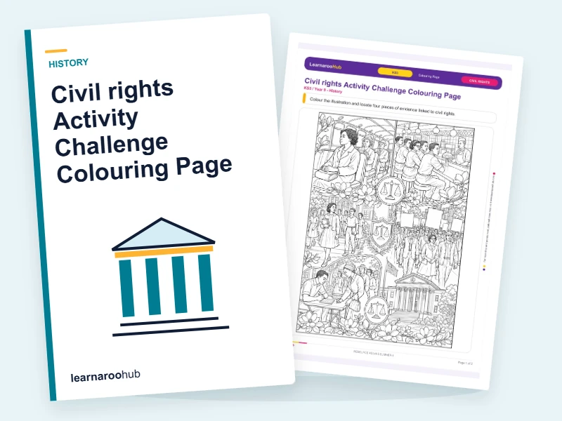 Civil rights Activity Challenge Colouring Page — colouring sheets cover