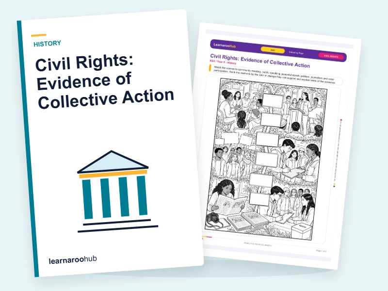 Civil Rights: Evidence of Collective Action — colouring sheets cover