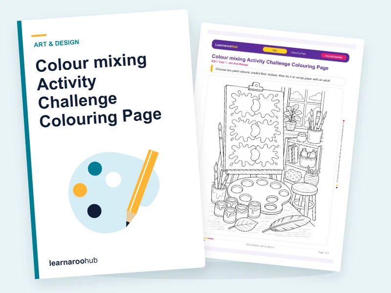 Colour mixing Activity Challenge Colouring Page — colouring sheets cover