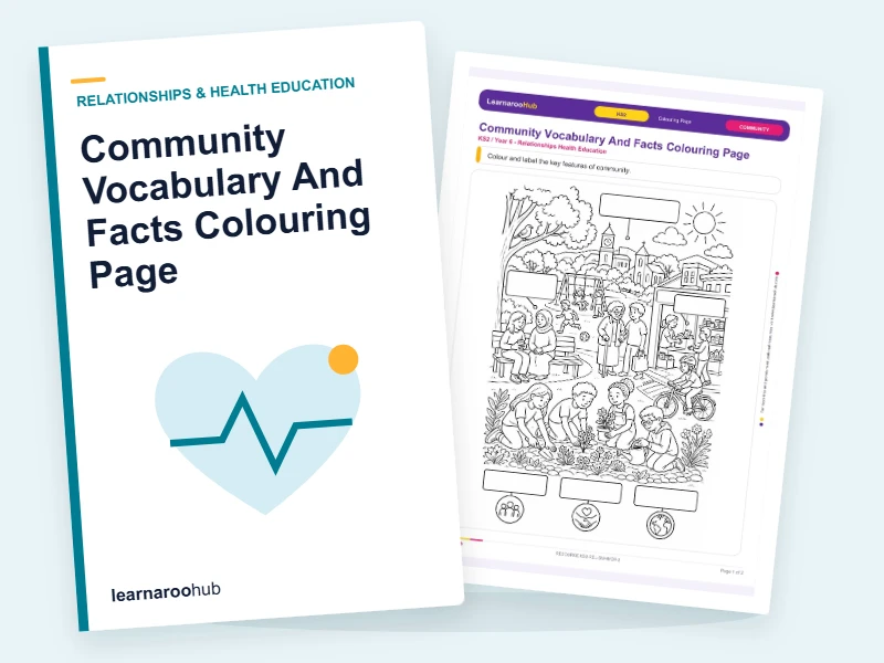Community Vocabulary And Facts Colouring Page — colouring sheets cover