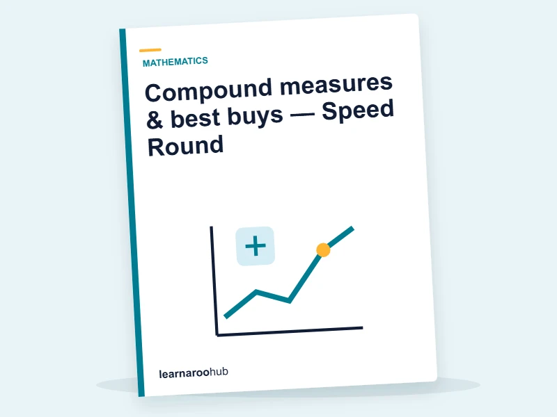 Compound measures & best buys — Speed Round — quiz cover