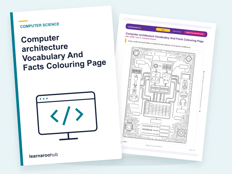 Computer architecture Vocabulary And Facts Colouring Page — colouring sheets cover