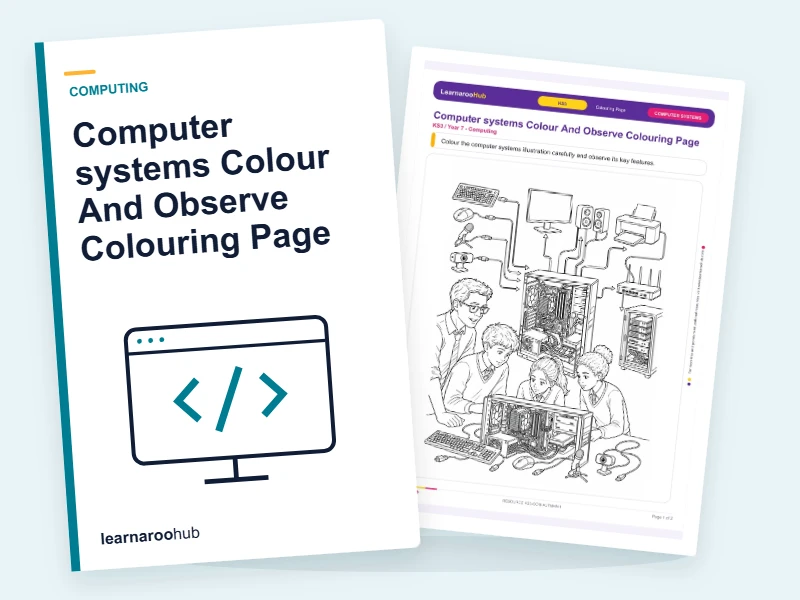 Computer systems Colour And Observe Colouring Page — colouring sheets cover