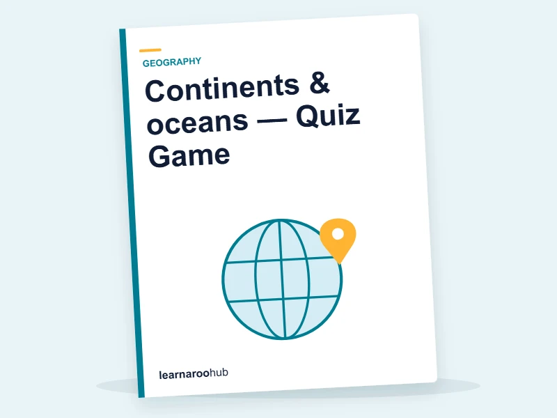 Continents & oceans — Quiz Game — quiz cover