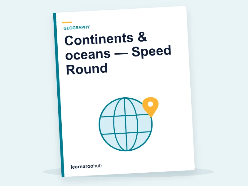 Continents & oceans — Speed Round — quiz cover