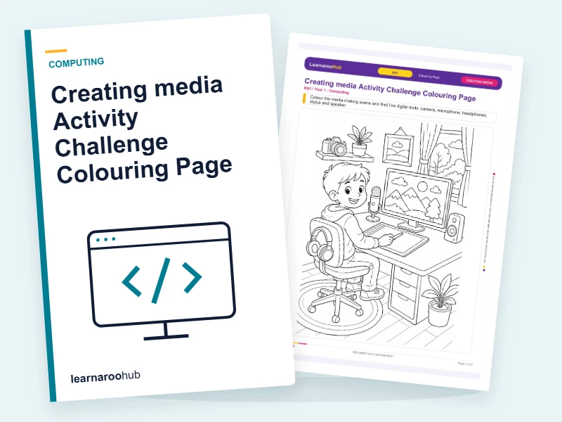 Creating media Activity Challenge Colouring Page — colouring sheets cover
