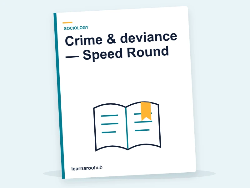 Crime & deviance — Speed Round — quiz cover