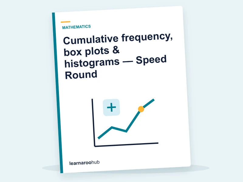 Cumulative frequency, box plots & histograms — Speed Round — quiz cover