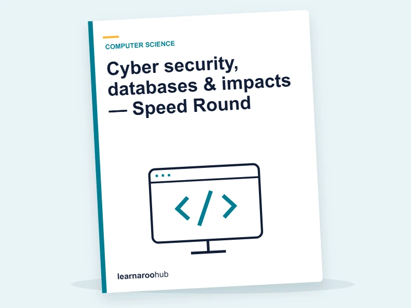 Cyber security, databases & impacts — Speed Round — quiz cover