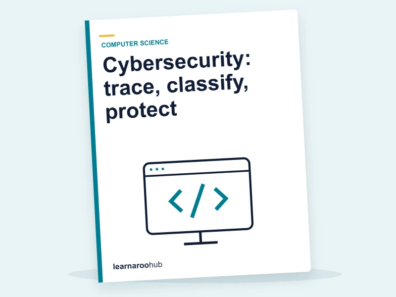 Cybersecurity: trace, classify, protect — colouring sheets cover