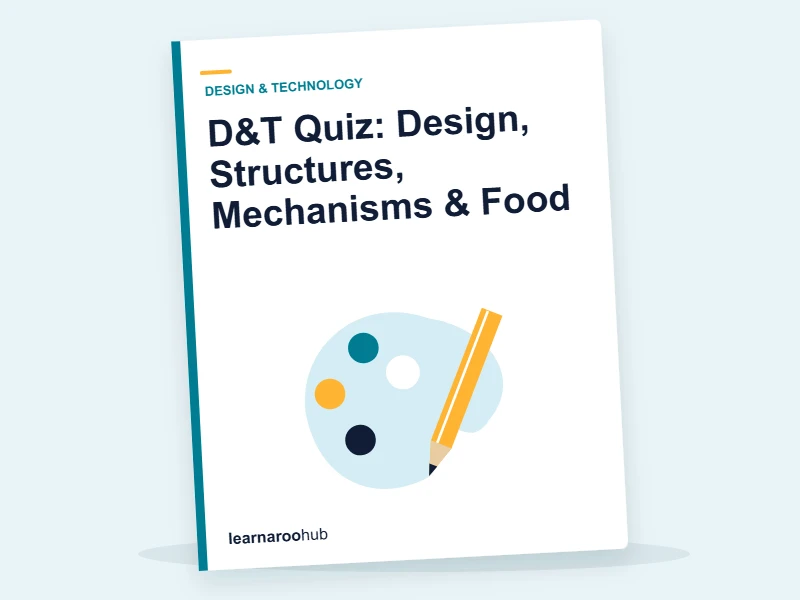 D&T Quiz: Design, Structures, Mechanisms & Food — quiz cover