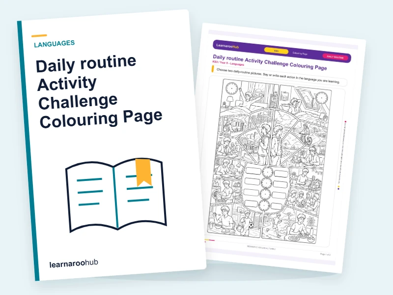 Daily routine Activity Challenge Colouring Page — colouring sheets cover