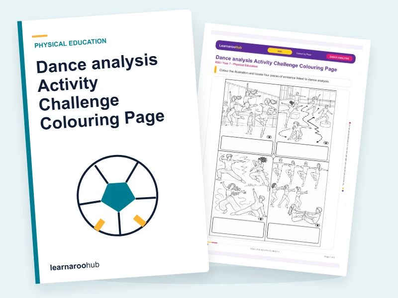 Dance analysis Activity Challenge Colouring Page — colouring sheets cover