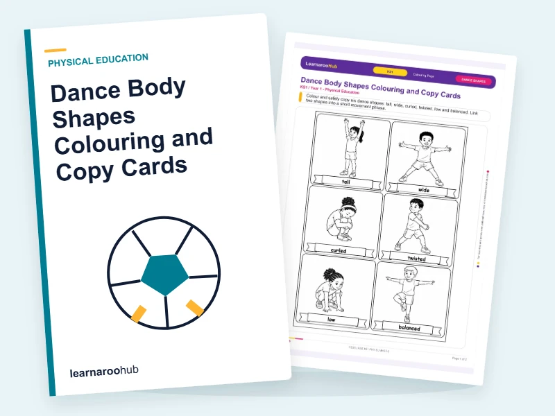 Dance Body Shapes Colouring and Copy Cards — colouring sheets cover