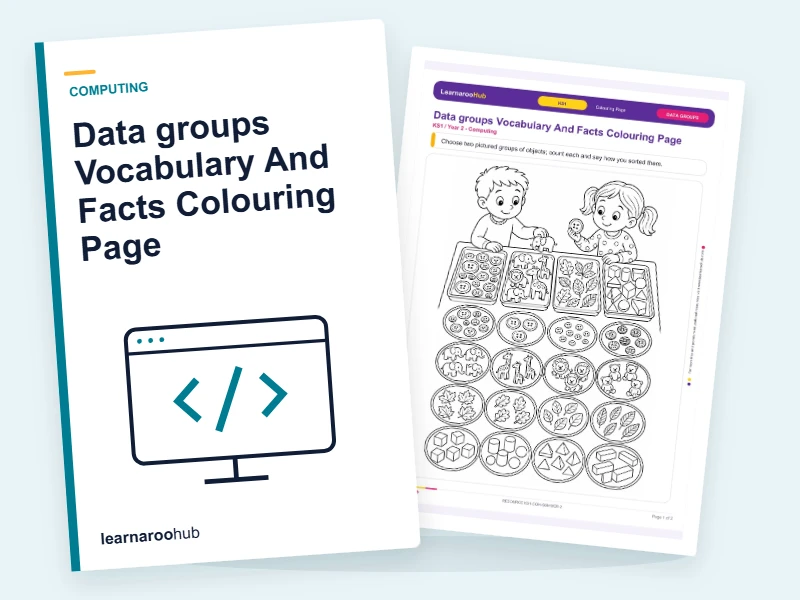 Data groups Vocabulary And Facts Colouring Page — colouring sheets cover