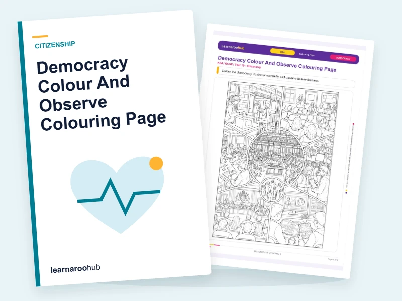 Democracy Colour And Observe Colouring Page — colouring sheets cover