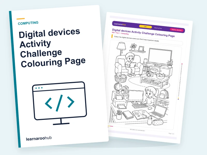 Digital devices Activity Challenge Colouring Page — colouring sheets cover