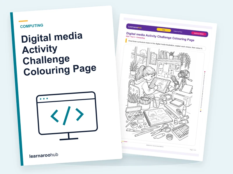 Digital media Activity Challenge Colouring Page — colouring sheets cover