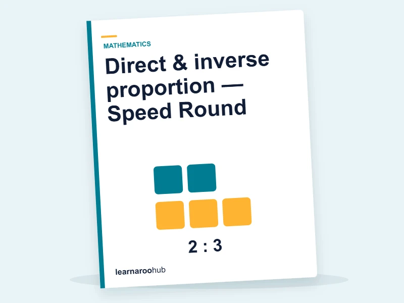 Direct & inverse proportion — Speed Round — quiz cover