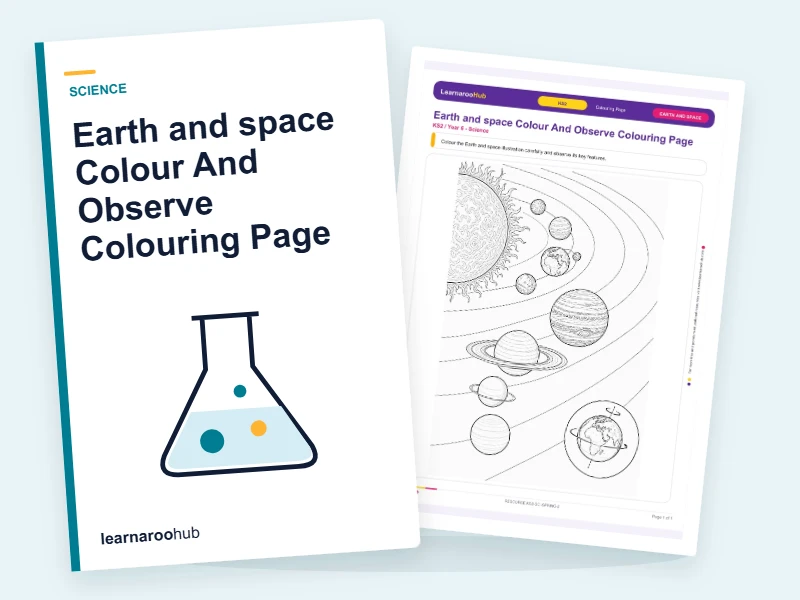 Earth and space Colour And Observe Colouring Page — colouring sheets cover
