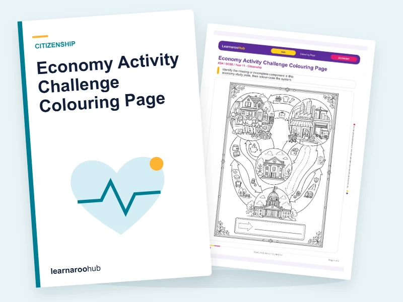 Economy Activity Challenge Colouring Page — colouring sheets cover
