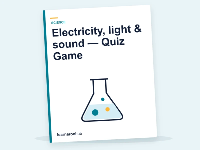 Electricity, light & sound — Quiz Game — quiz cover