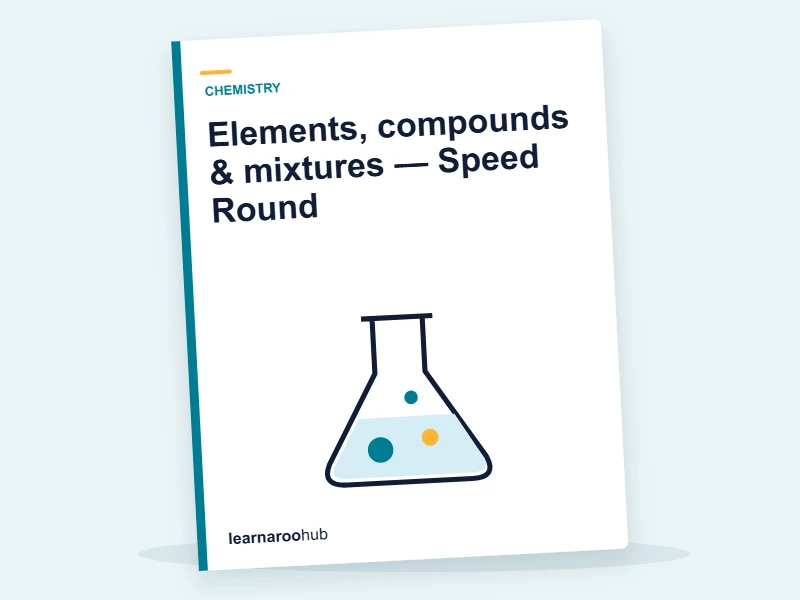 Elements, compounds & mixtures — Speed Round — quiz cover