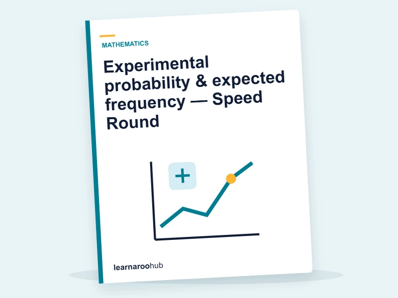 Experimental probability & expected frequency — Speed Round — quiz cover