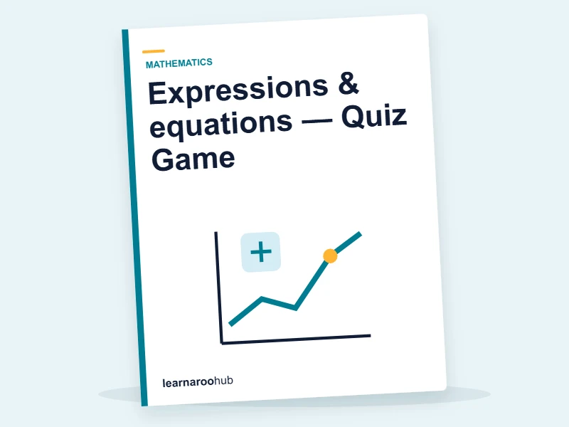 Expressions & equations — Quiz Game — quiz cover