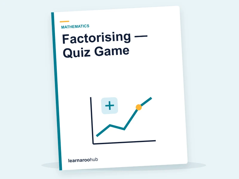 Factorising — Quiz Game — quiz cover