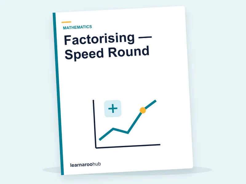 Factorising — Speed Round — quiz cover