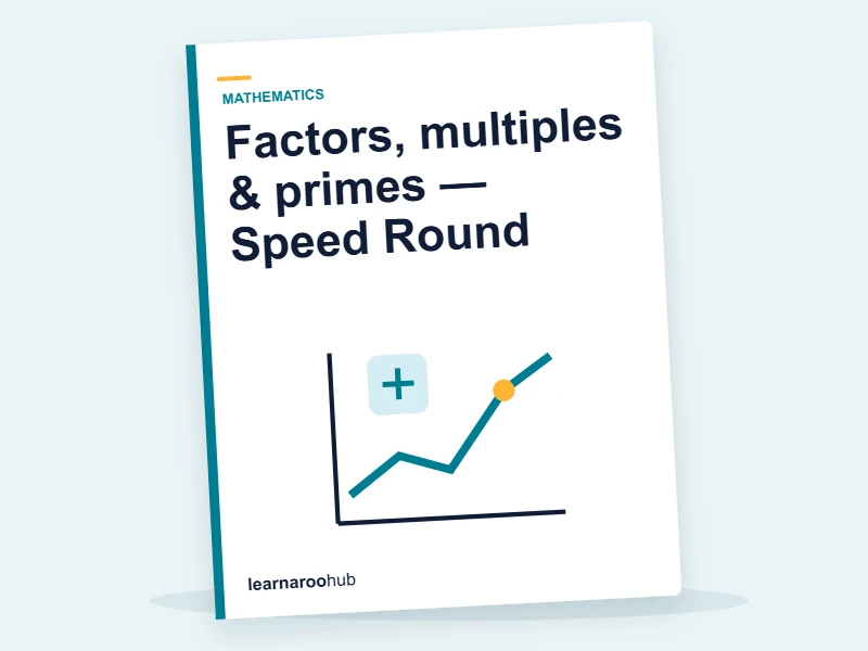 Factors, multiples & primes — Speed Round — quiz cover