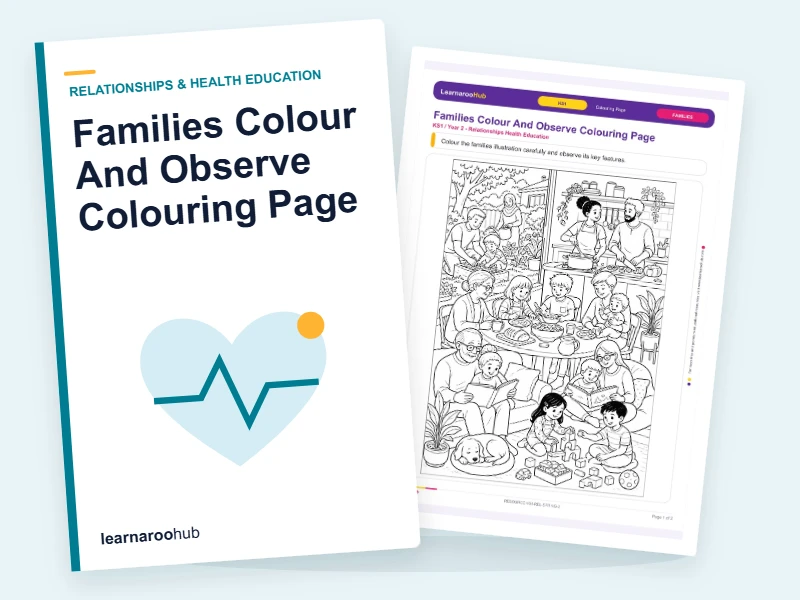 Families Colour And Observe Colouring Page — colouring sheets cover