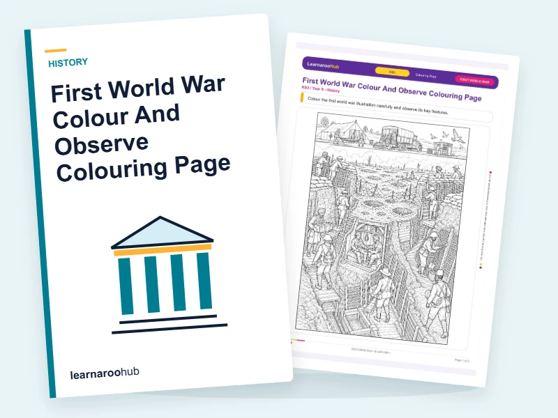 First World War Colour And Observe Colouring Page — colouring sheets cover
