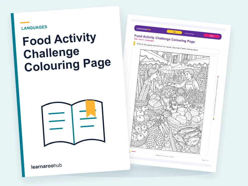 Food Activity Challenge Colouring Page — colouring sheets cover
