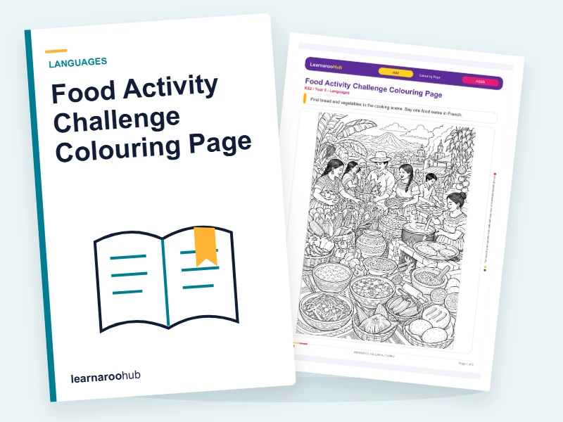 Food Activity Challenge Colouring Page — colouring sheets cover