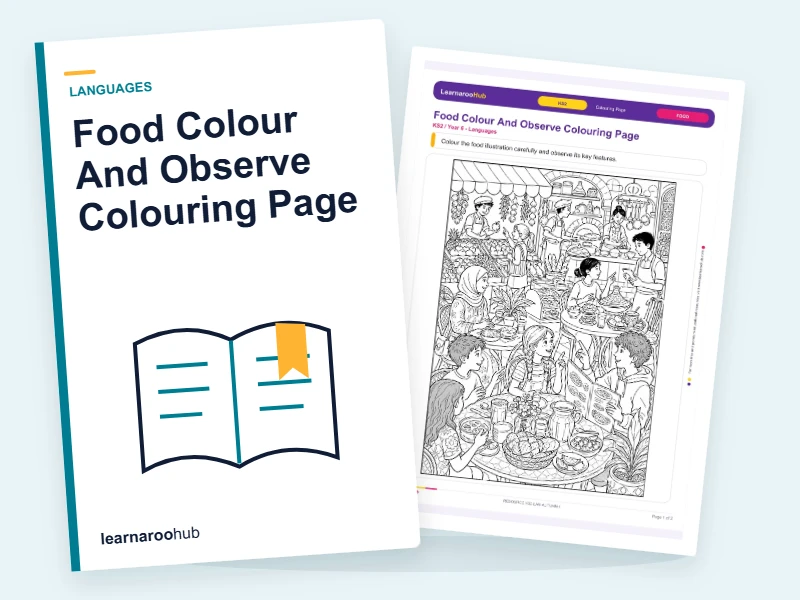Food Colour And Observe Colouring Page — colouring sheets cover