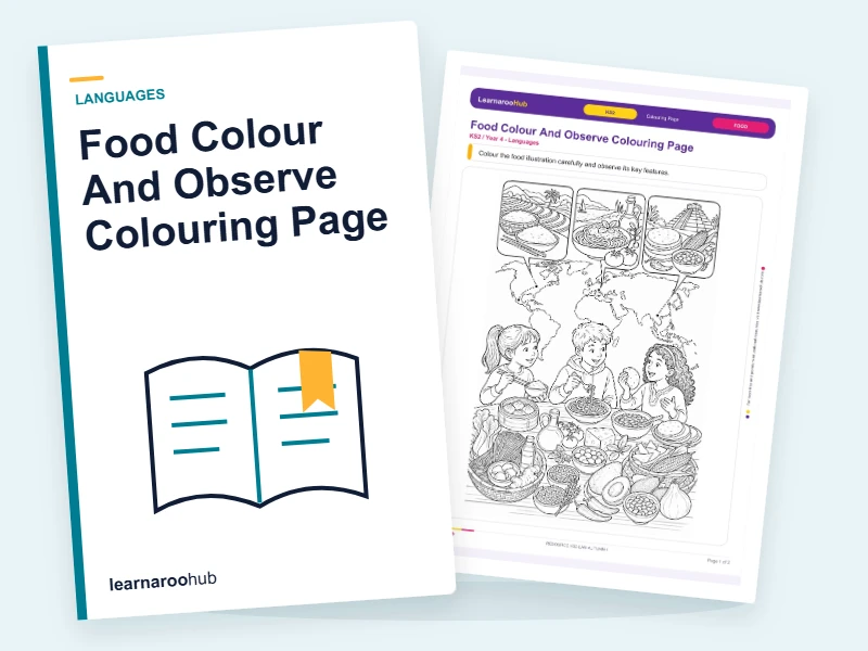 Food Colour And Observe Colouring Page — colouring sheets cover