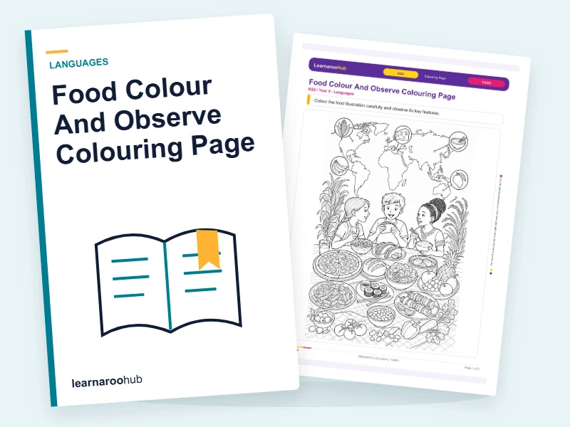 Food Colour And Observe Colouring Page — colouring sheets cover