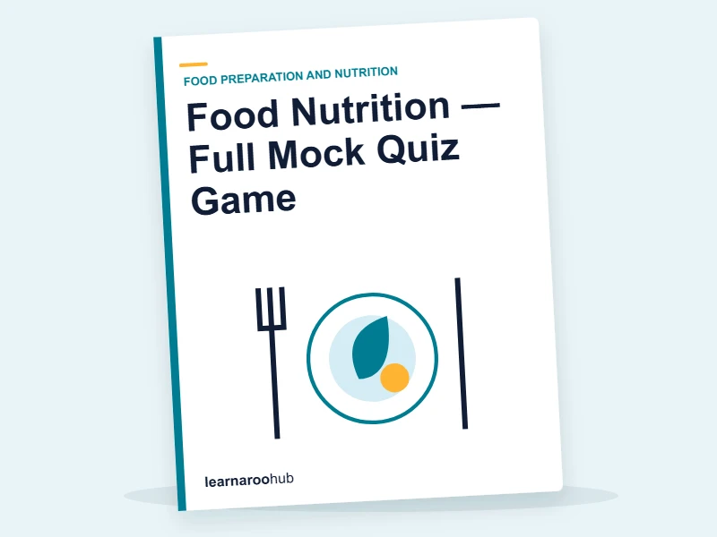 Food Nutrition — Full Mock Quiz Game — quiz cover