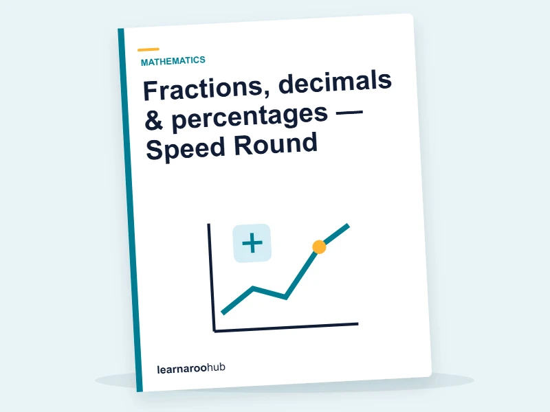 Fractions, decimals & percentages — Speed Round — quiz cover
