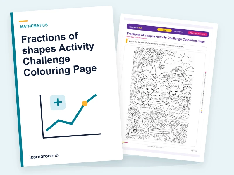 Fractions of shapes Activity Challenge Colouring Page — colouring sheets cover