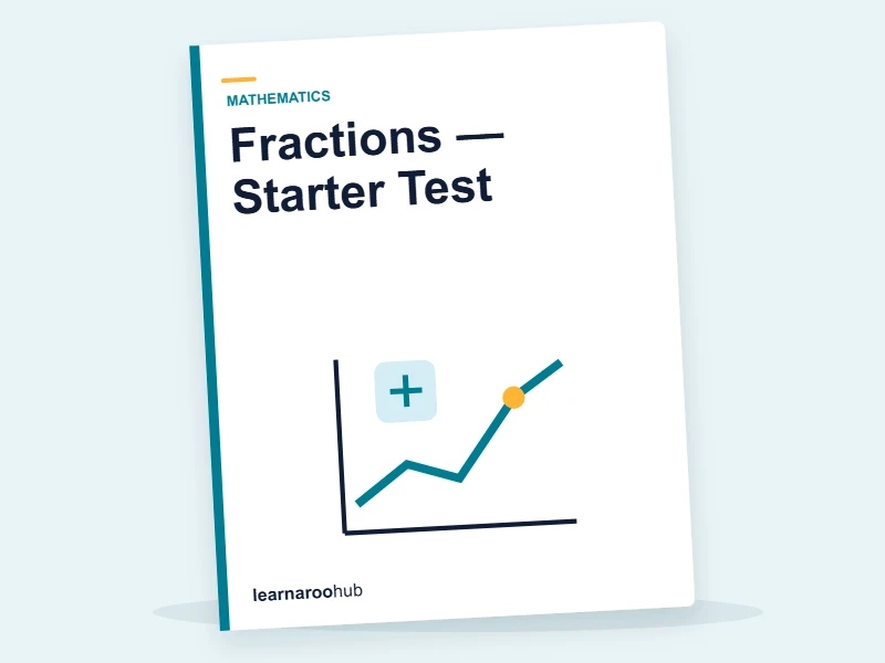 Fractions — Starter Test — quiz cover