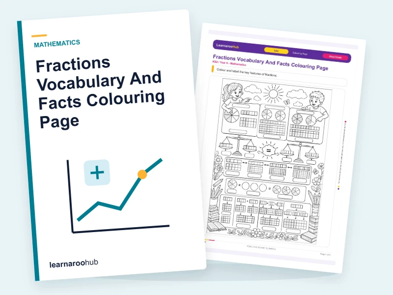 Fractions Vocabulary And Facts Colouring Page — colouring sheets cover