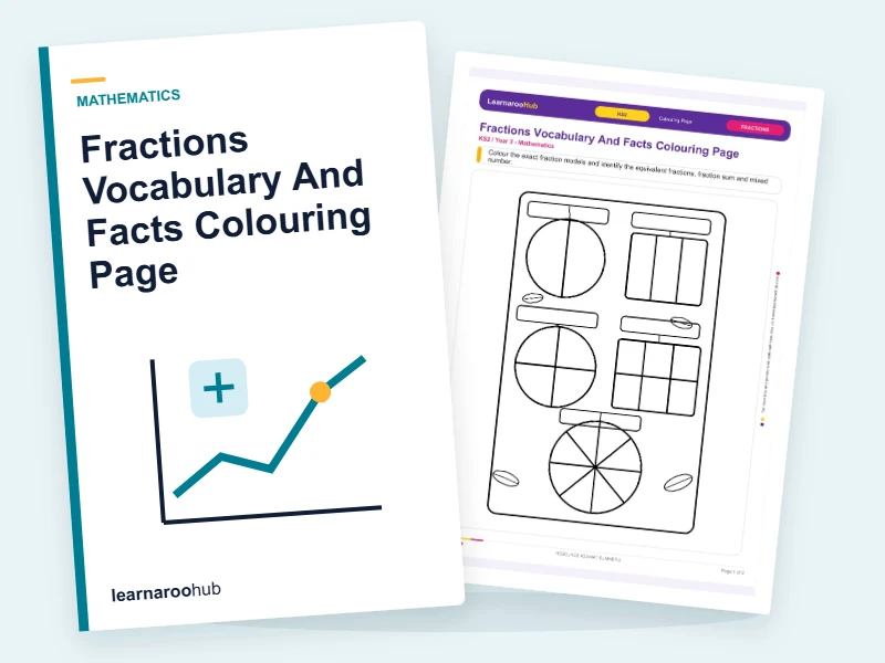 Fractions Vocabulary And Facts Colouring Page — colouring sheets cover