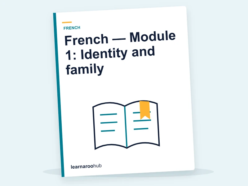 French — Module 1: Identity and family — e-learning module cover