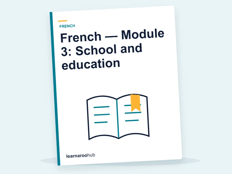 French — Module 3: School and education — e-learning module cover