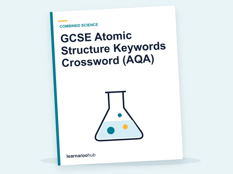 GCSE Atomic Structure Keywords Crossword (AQA) — printable / pdf cover