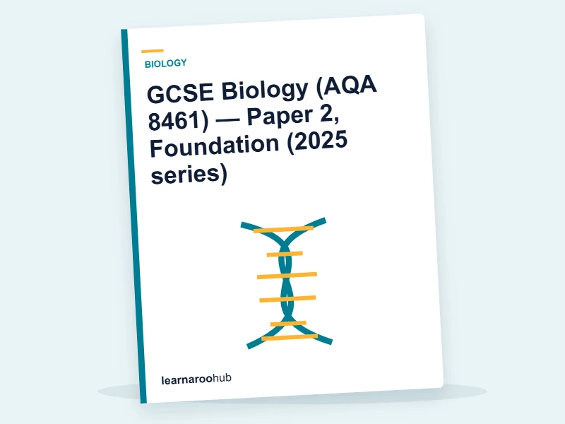 GCSE Biology (AQA 8461) — Paper 2, Foundation (2025 series) — mock practice paper cover