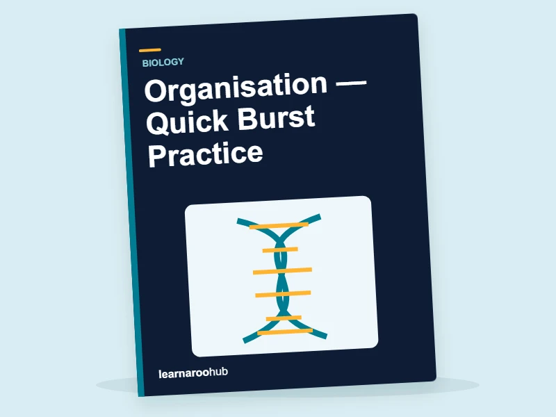 GCSE Biology: Organisation — Quick Burst Practice — activity book cover